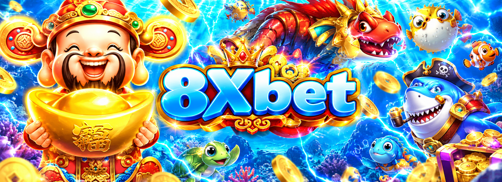 Game bắn cá với đòn sét dây chuyền đánh vào boss cá đỏ đen, bảng TODAY'S EARNINGS LIST và hình Thần Tài cầm thỏi vàng