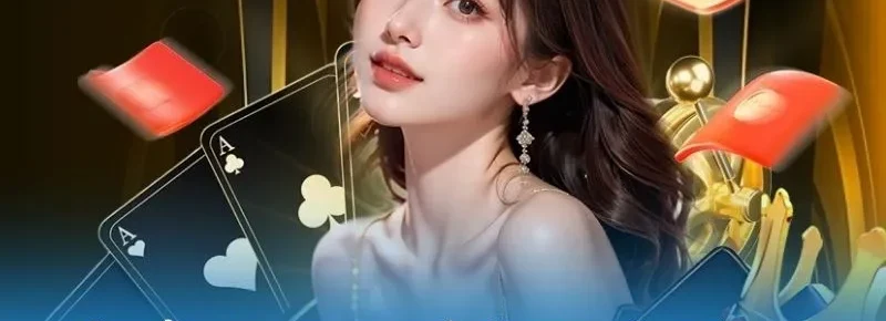 Cô gái tóc đen dài trước nền lá bài át, bao lì xì bay và cần gạt máy slot, ảnh minh họa bảo hiểm cược thua
