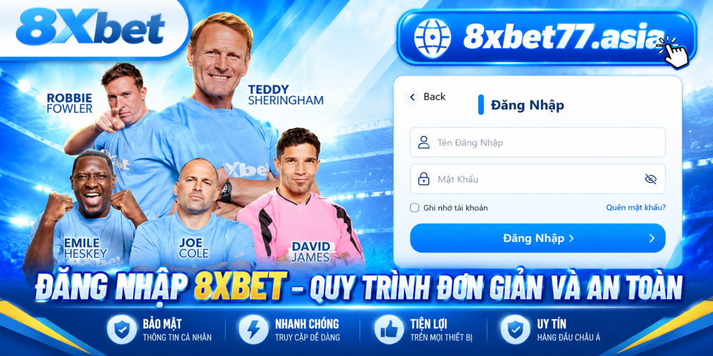Minh họa đăng nhập 8xbet với laptop mở nhiều cửa sổ trình duyệt, bảng kiểm và tách cà phê