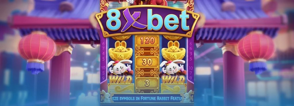 Ảnh chụp cuộn quay Fortune Rabbit bố cục 3-4-3 với thỏi vàng hình thỏ, hai biểu tượng WILD và các ô giá trị giải thưởng